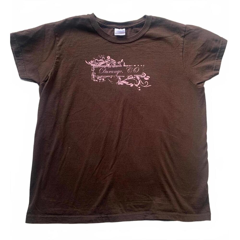 Durango CO pink and brown baby tee